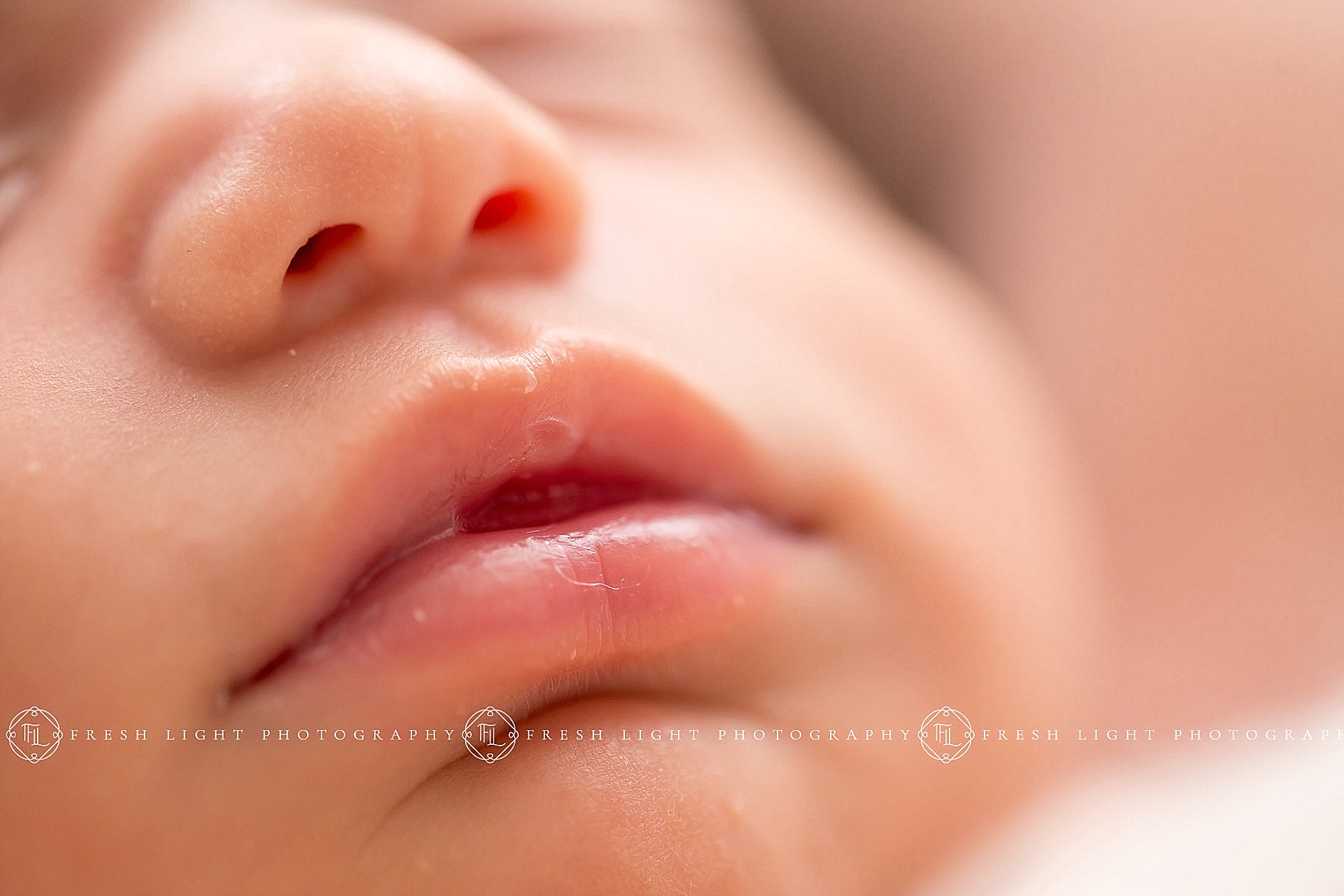 newborn detail shot of lips during photography session in houston