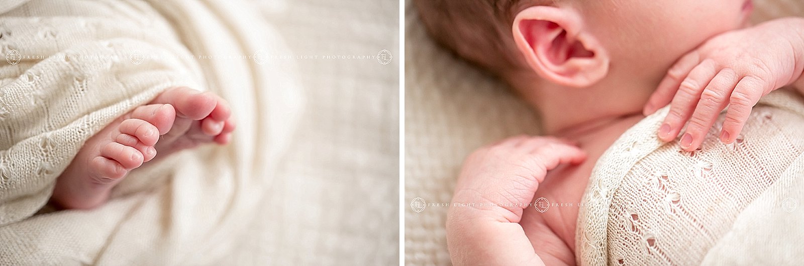 close up images taken at a newborn session with fresh light photography in Houston