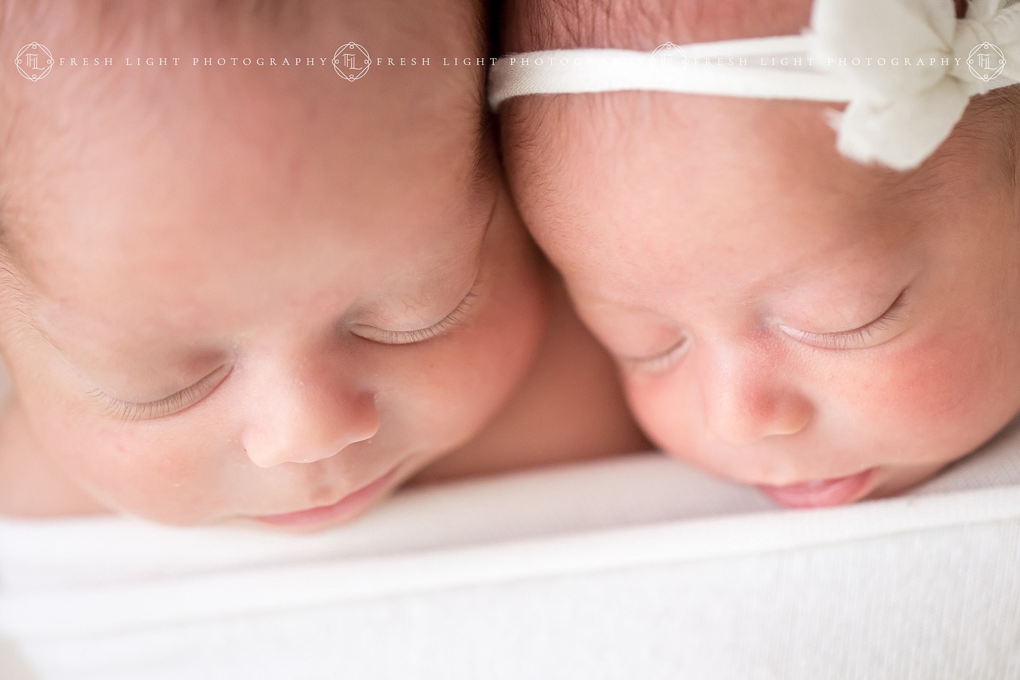 Newborn Twin Closeup in Studio Pictures