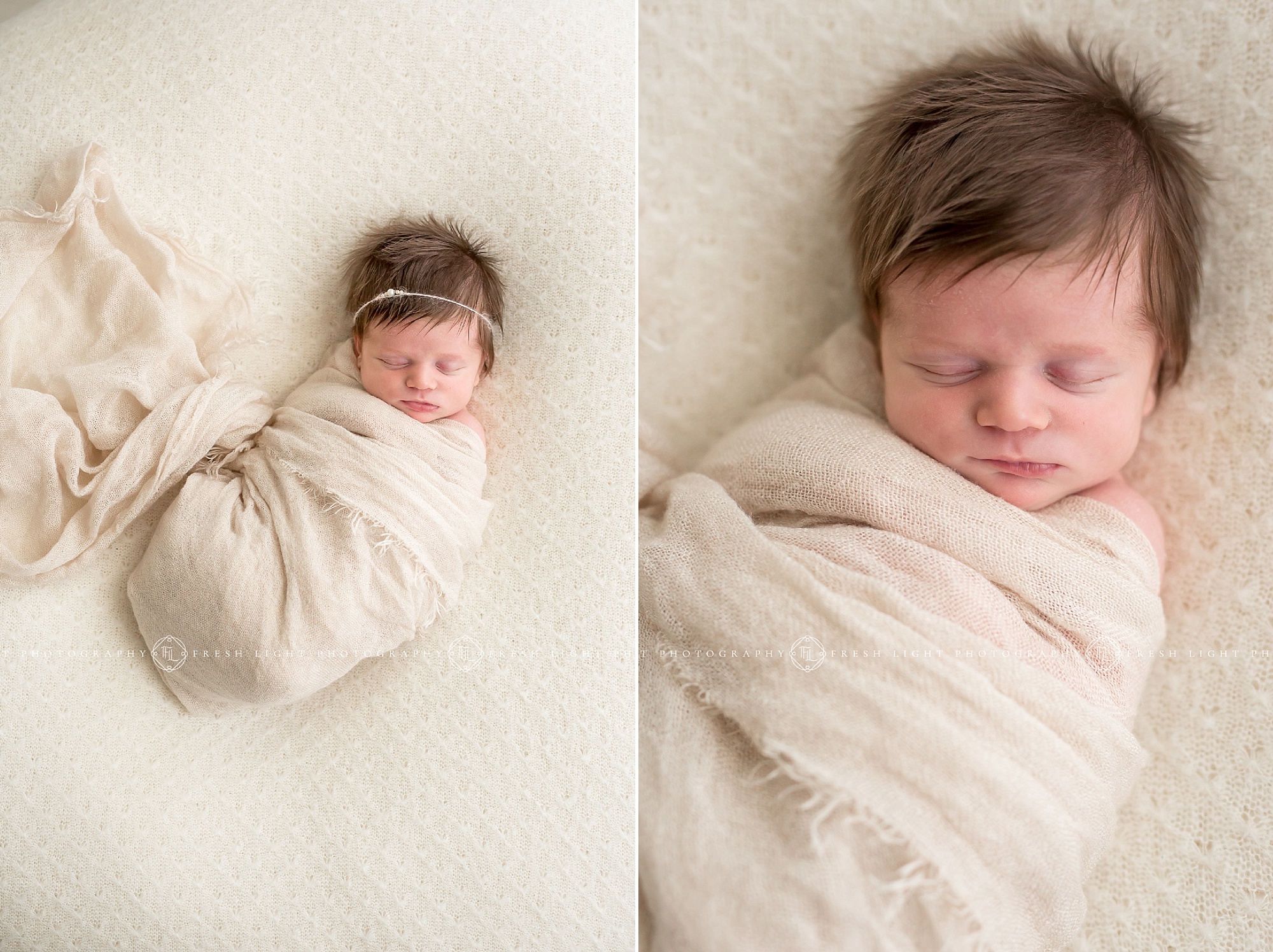 Baby girl in blanket in Houston Photography Studio