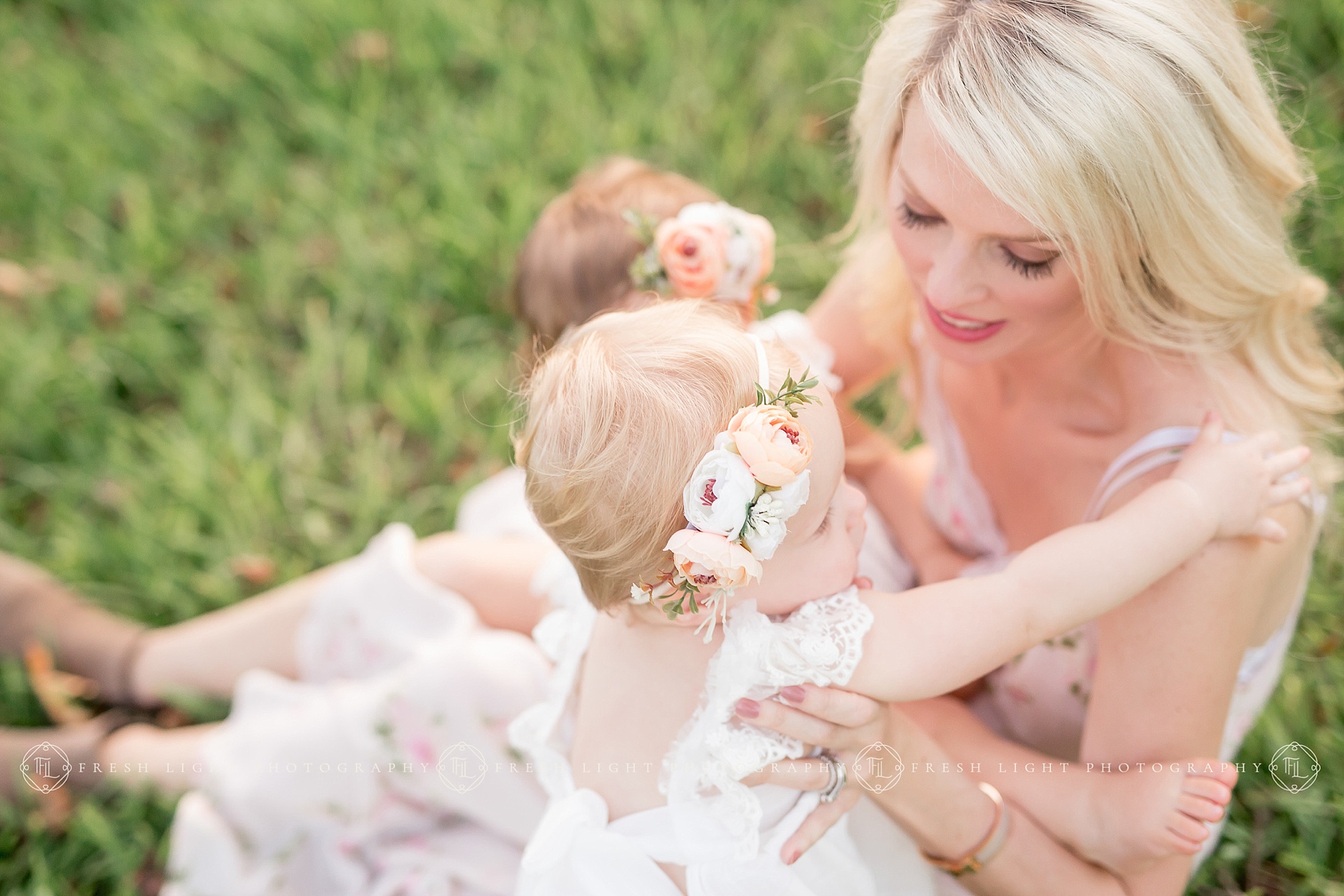 Mom and children outside in houston