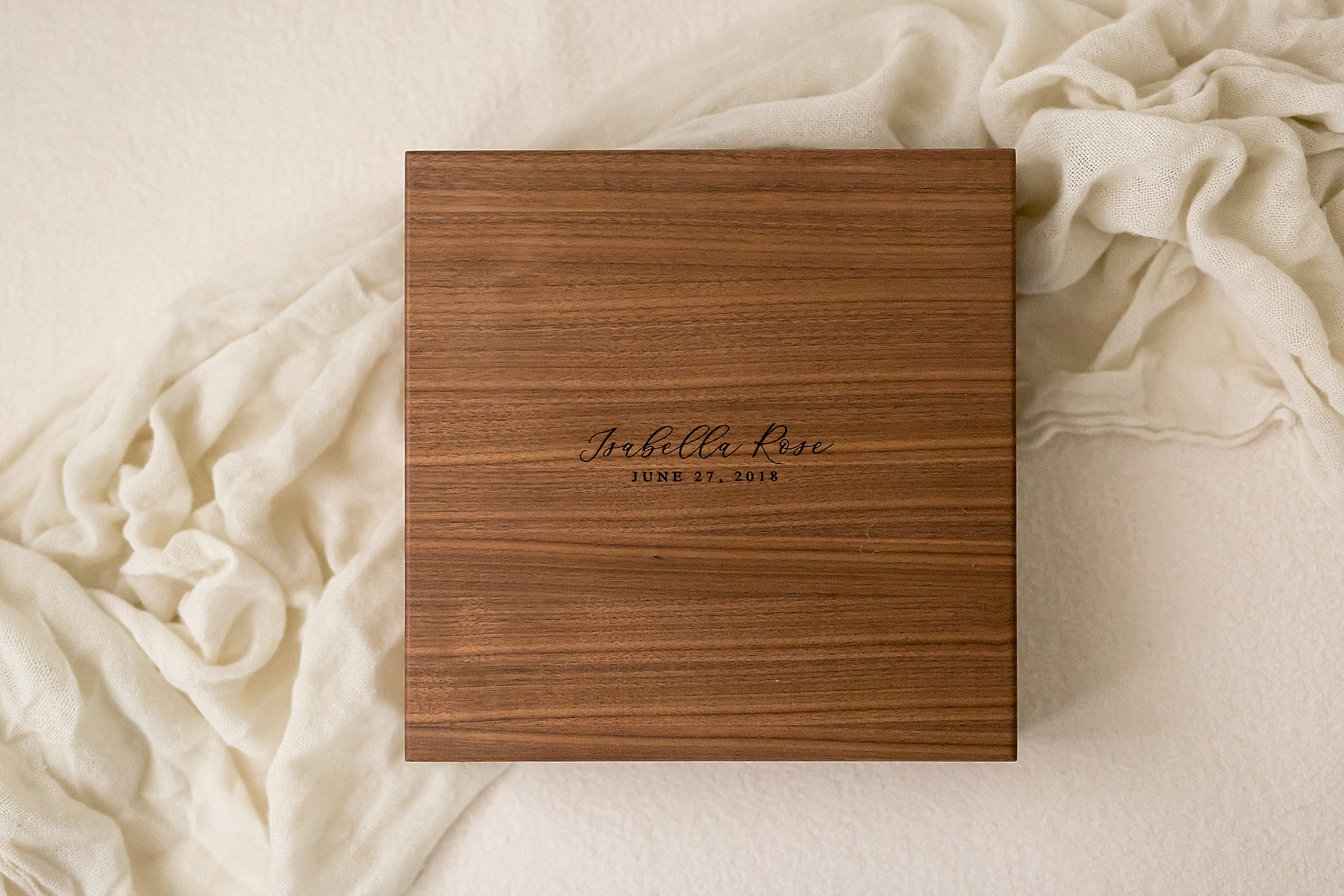 engraved walnut album box