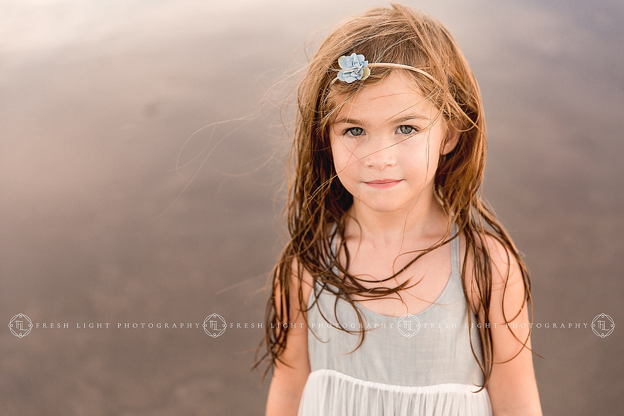 Up close of daughter on the beach