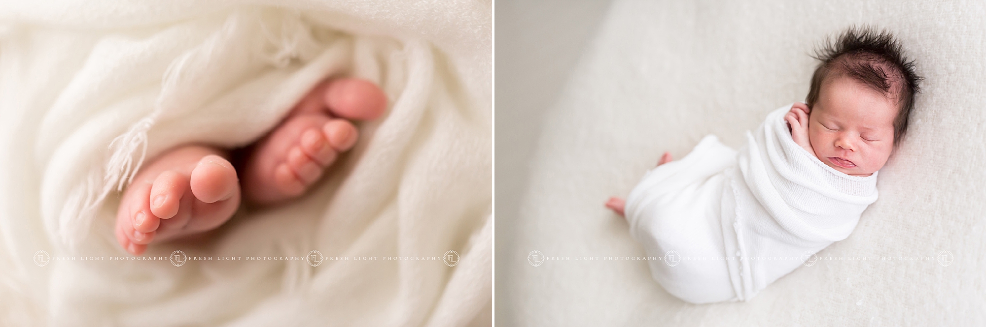 close of newborn baby toes