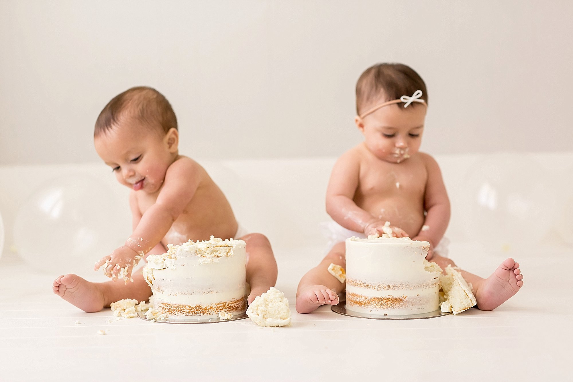 twin celebrating their 1st birthday