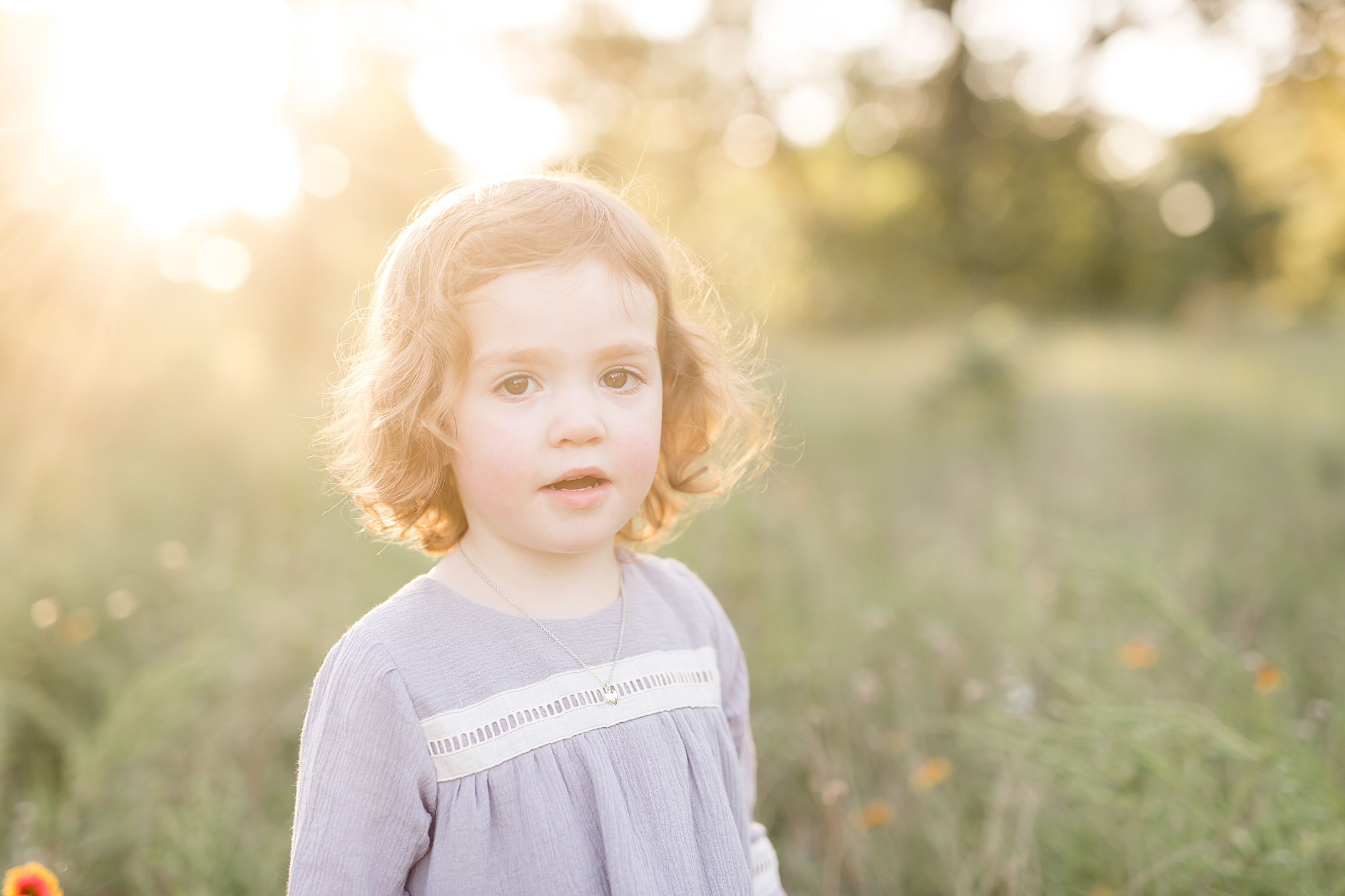 portrait of toddler backlit