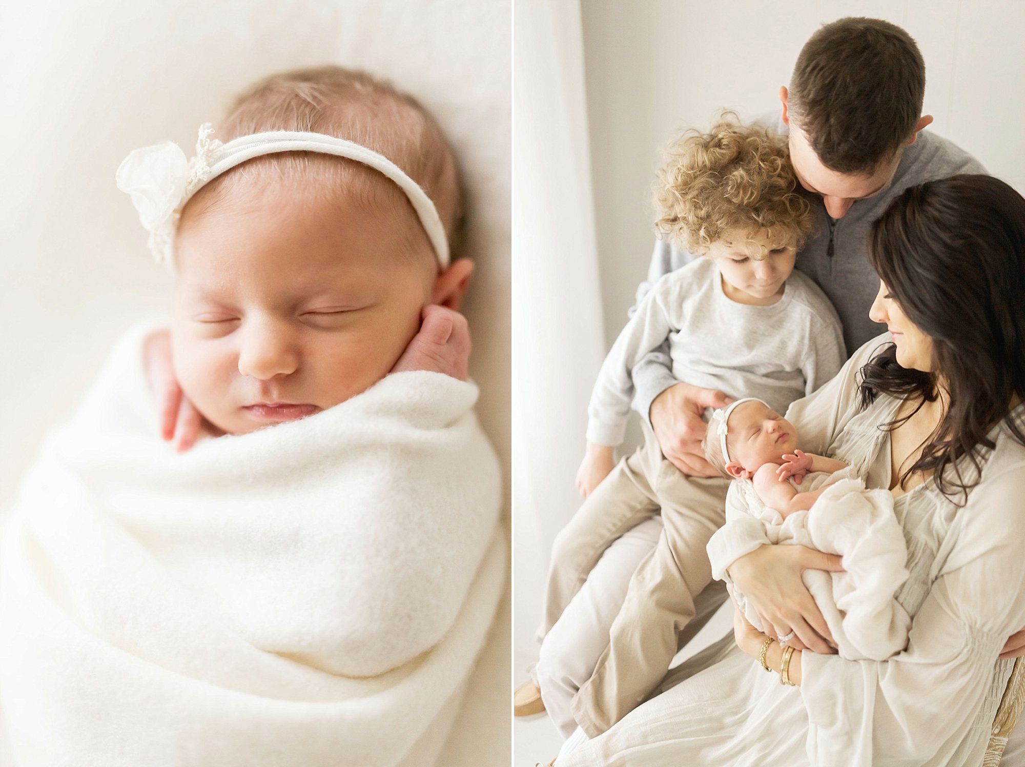 family posing for newborn photography session