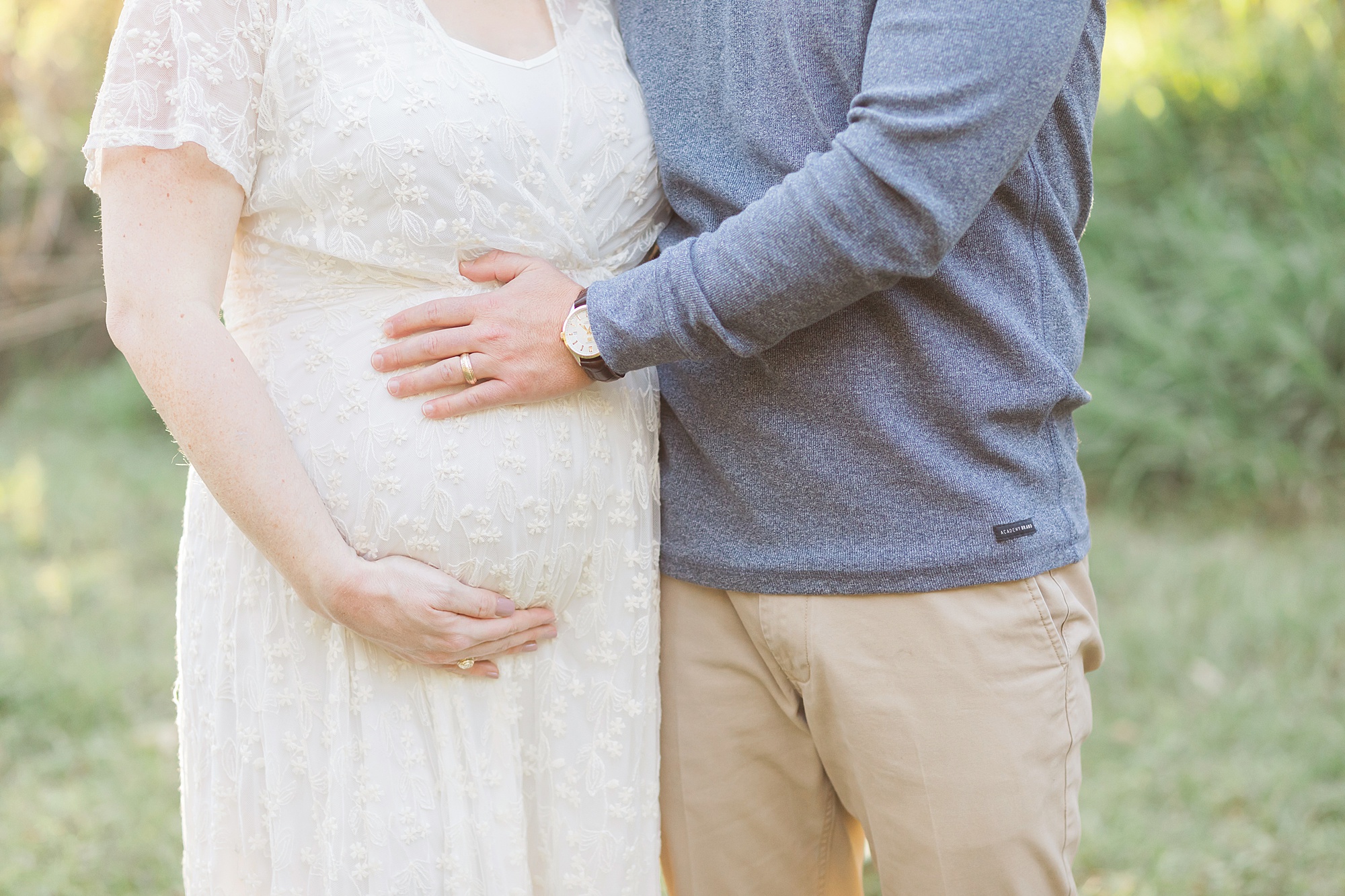 close up of pregnant belly