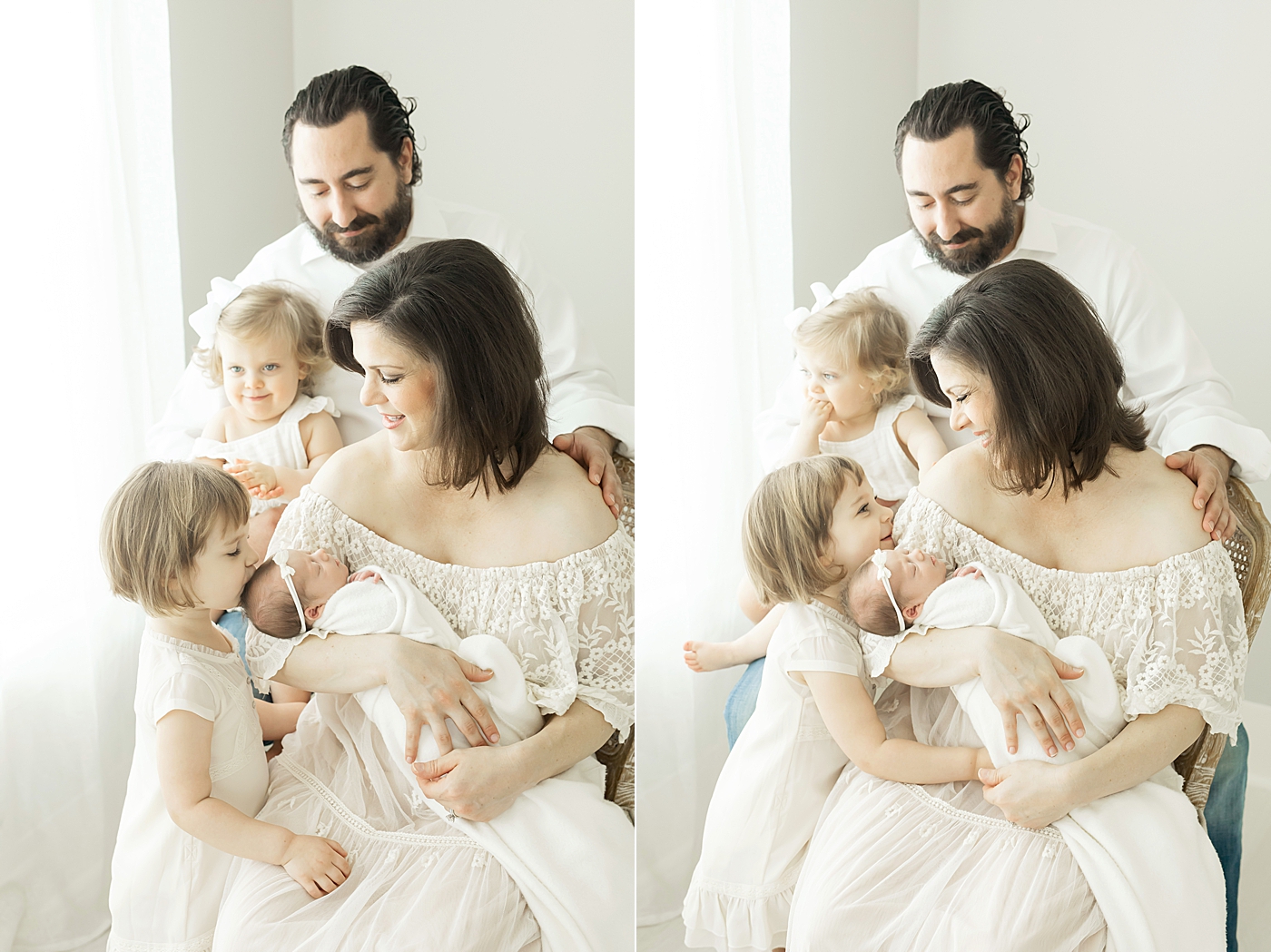Sweet family photos in Fresh Light Photography's newborn studio in The Heights. 