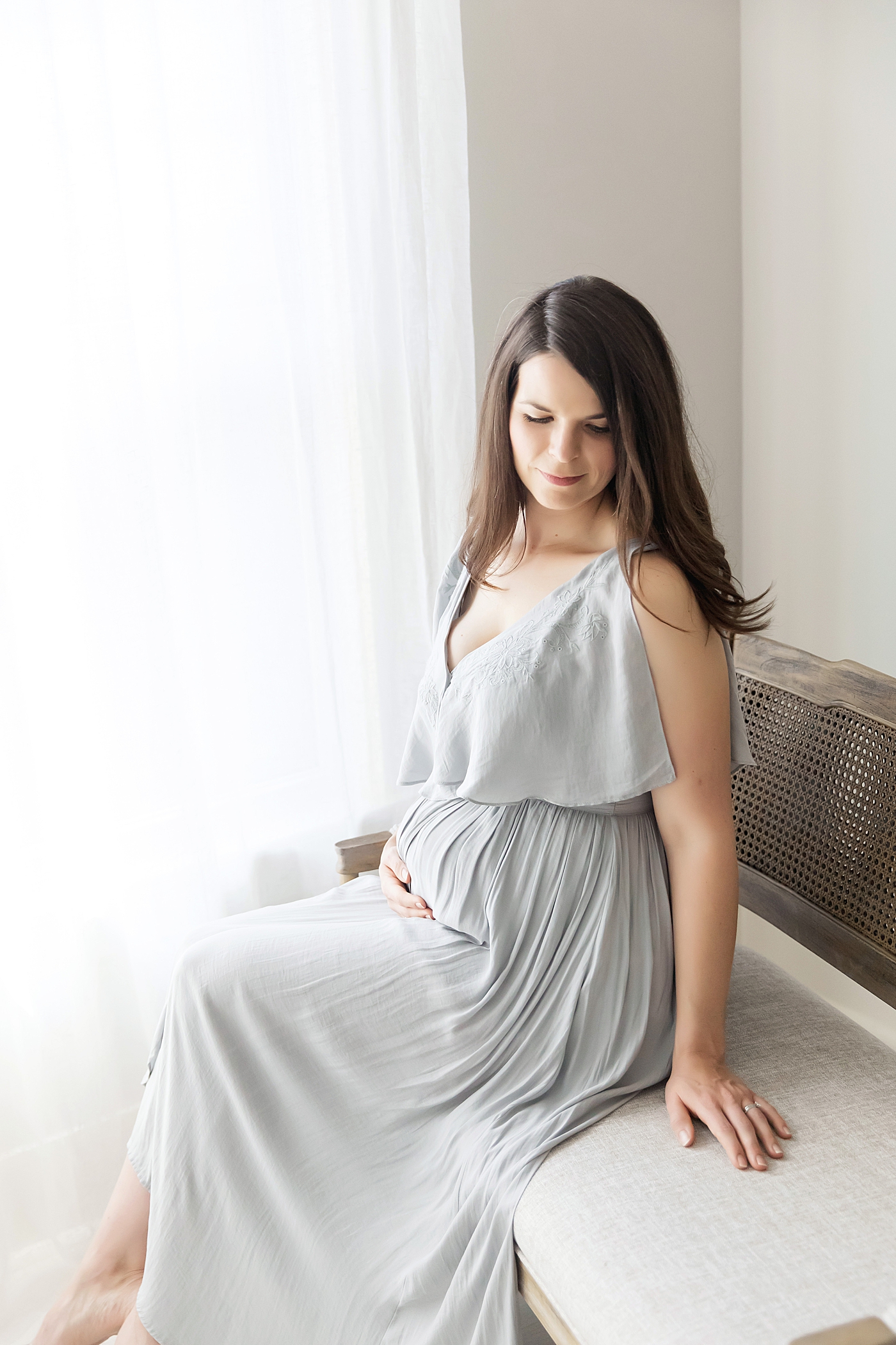 Maternity session in a studio in Houston. Photos by Fresh Light Photography.