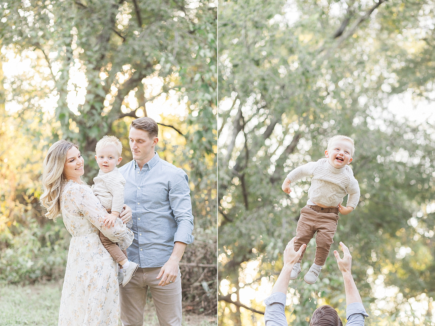 Mom and Dad with youngest son. Dad is throwing him up in the air. Photos by Fresh Light Photography