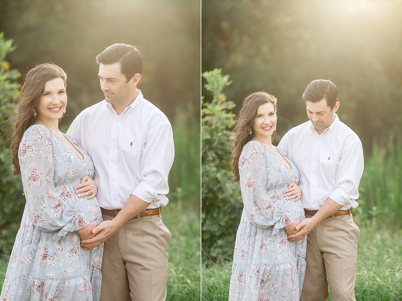 Husband looking at his wife during maternity session with Fresh Light Photography in Houston, TX.