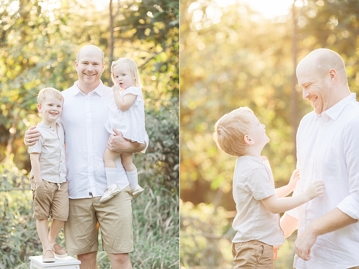 Photos of Dad with his son and daughter. Photo by Fresh Light Photography.