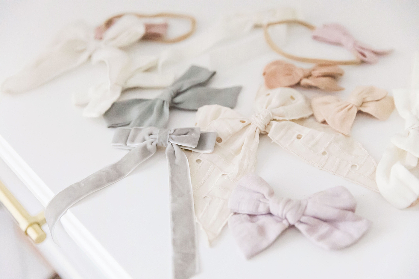 Baby girl hair ties and bows. Photo by Fresh Light Photography.