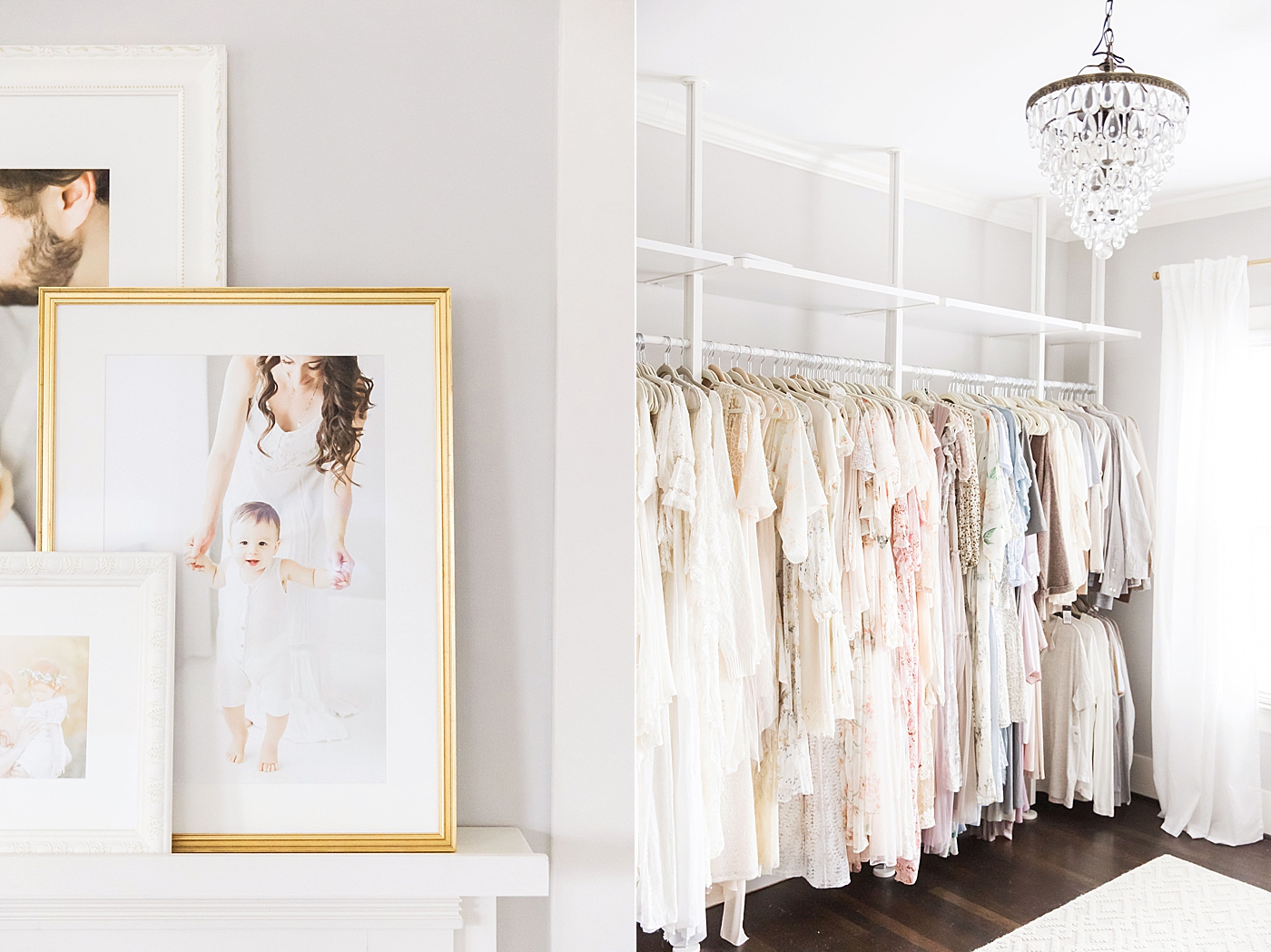 Framed prints and studio wardrobe offered by Houston photographer, Fresh Light Photography.