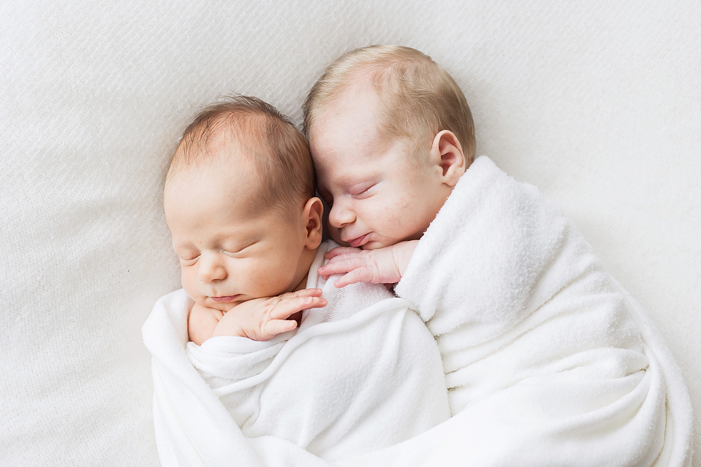 Twin boys' newborn session in Houston studio with Fresh Light Photography.