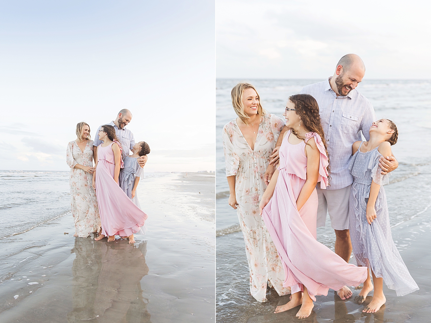 Candid moments on the beach during family photoshoot. Photo by Fresh Light Photography.