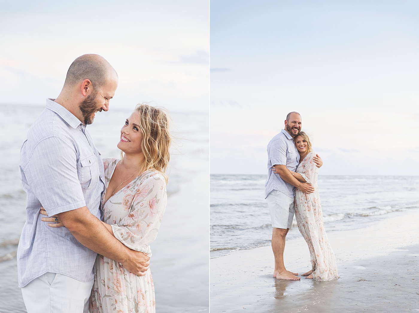 Photo of Mom and Dad on the beach during family session with Fresh Light Photography.