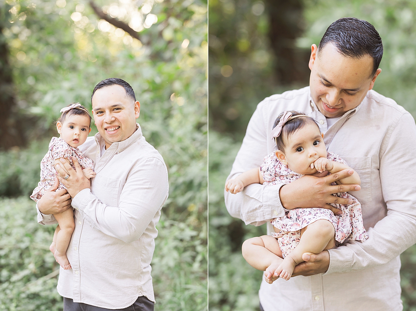 Dad holding his three month old daughter. Photo by Fresh Light Photography.