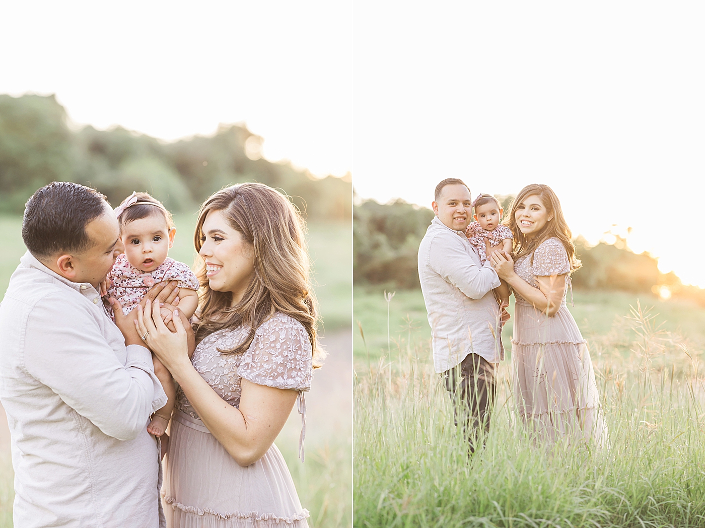 Outdoor family photos for parents and 3 month old daughter. Photo by Fresh Light Photography.