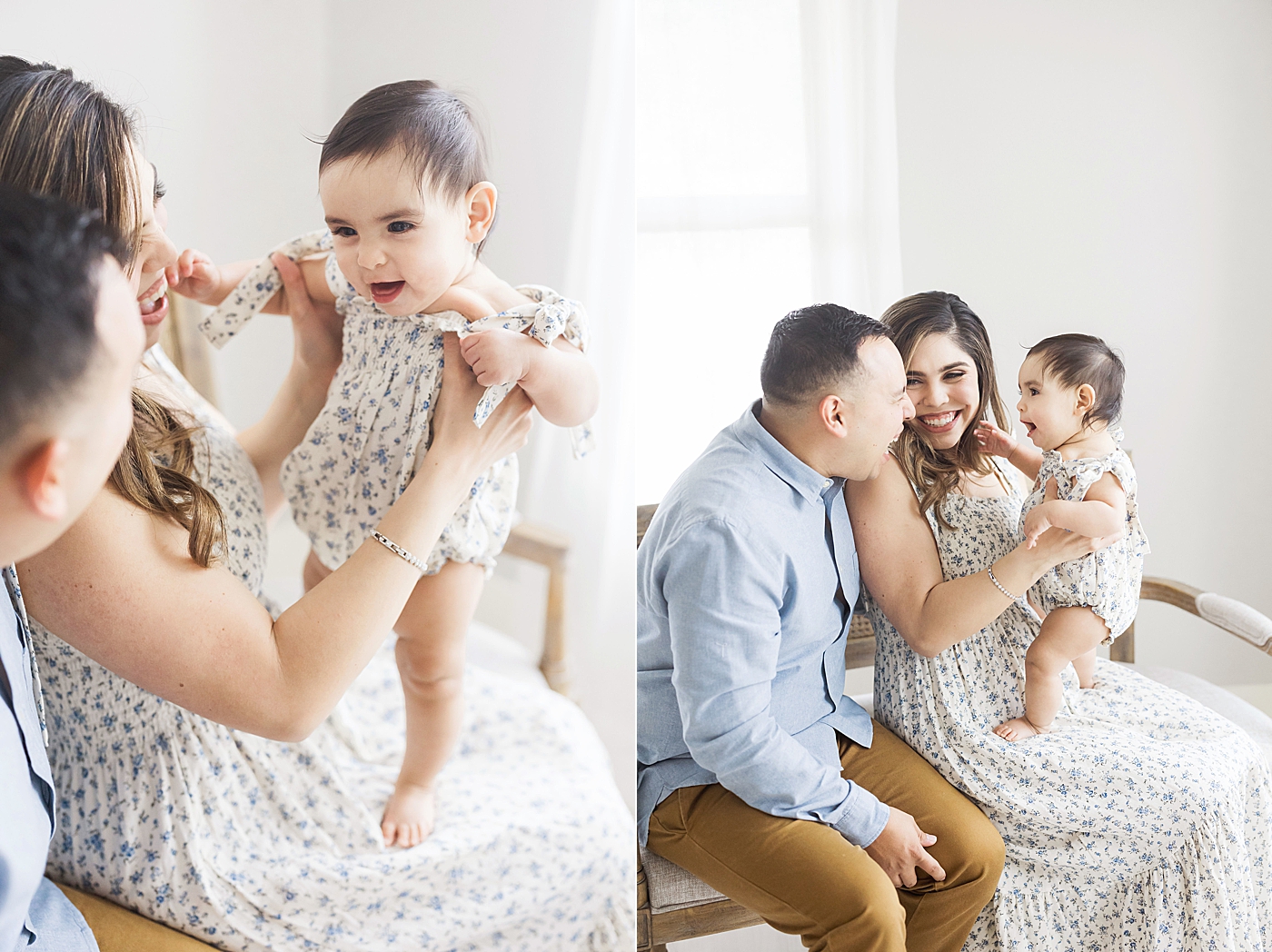 6 month milestone session in Houston Heights studio. Photo by Fresh Light Photography.