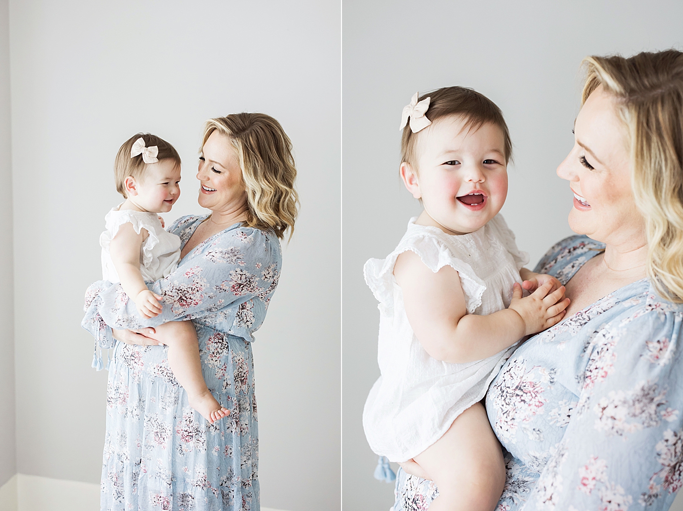 Mom holding her daughter during maternity session for second baby. Photo by Fresh Light Photography.