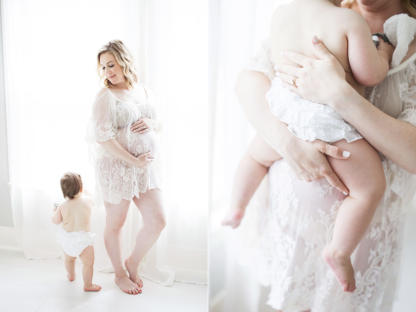 Mother-daughter photos during maternity session. Photo by Fresh Light Photography.
